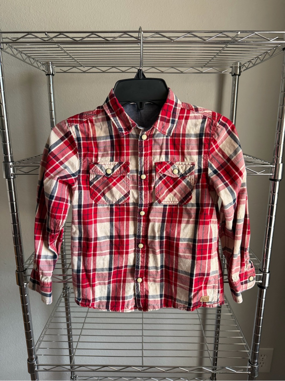 H&M Red Plaid Button-Down Shirt